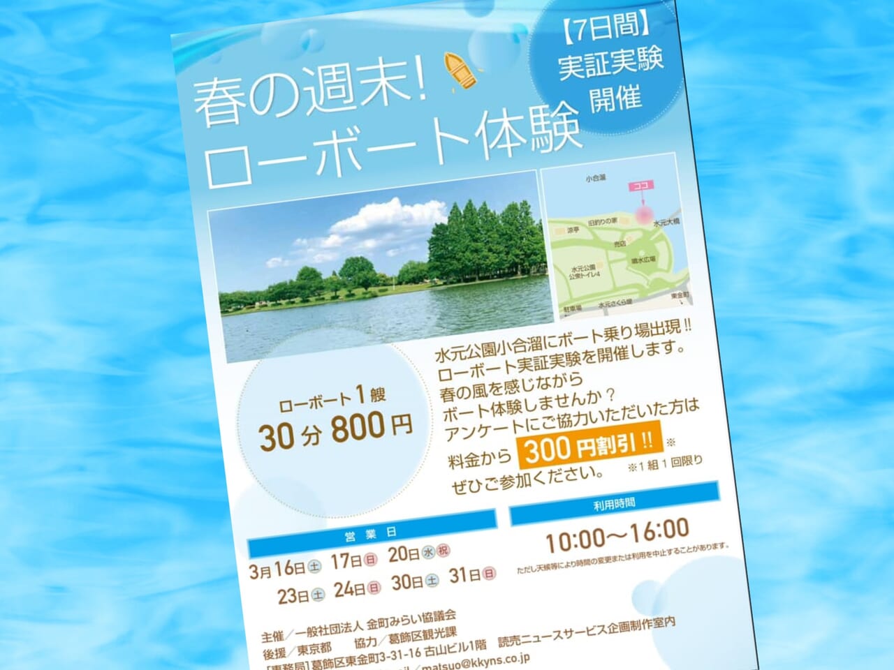 水元公園ボート体験のポスター