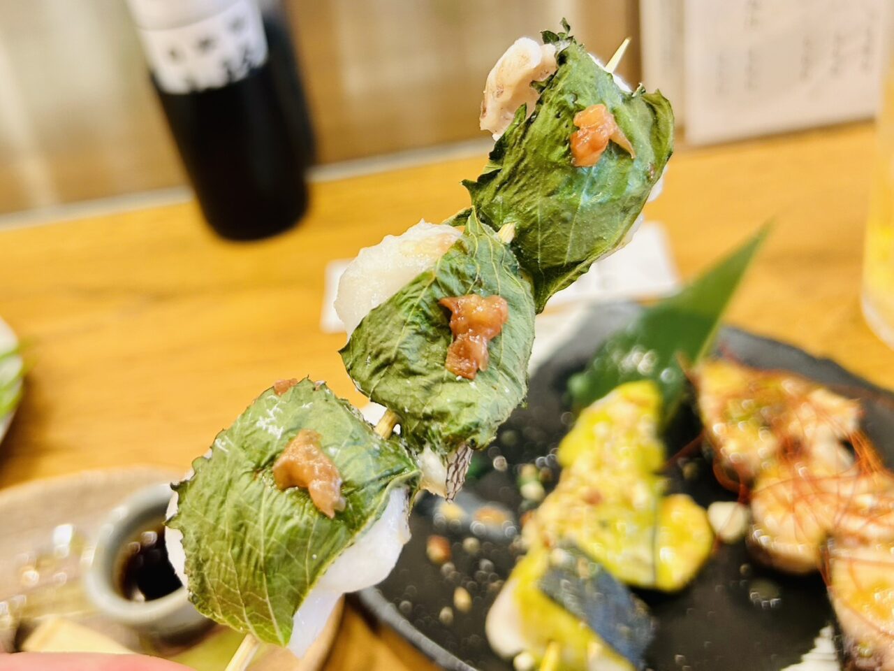 魚串・鱈の梅肉巻き