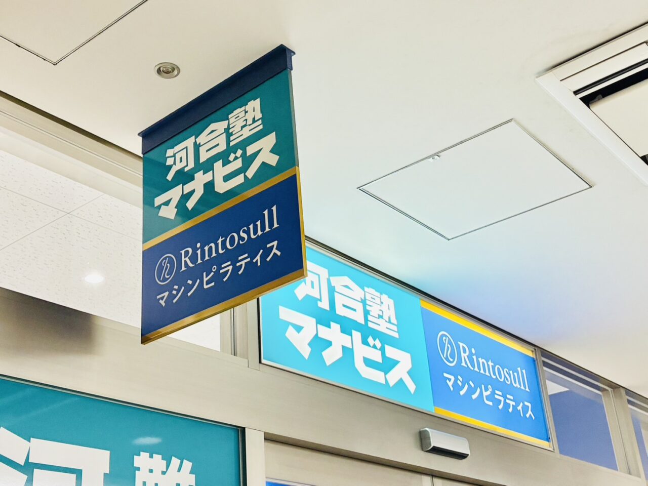 「河合塾マナビス」「Rintosull金町店」の看板の並び